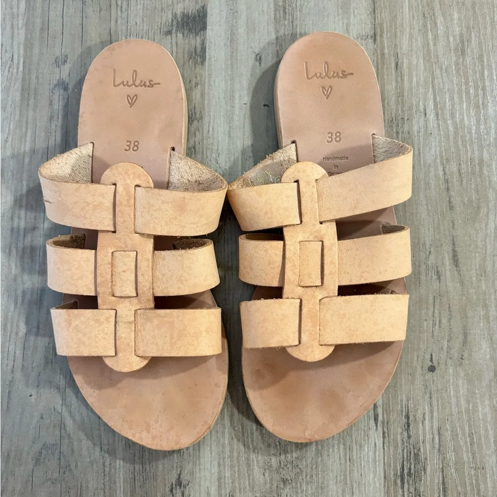Lulu's Natural Vegetable Tanned Leather Sandals - Picture 1 of 6